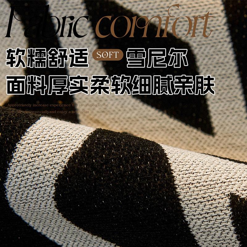 Special-Shaped Black Sofa Cushion Universal In All Seasons  New Seat Cushion Fixed Non-Slip Light Luxury High-End Sofa Cover