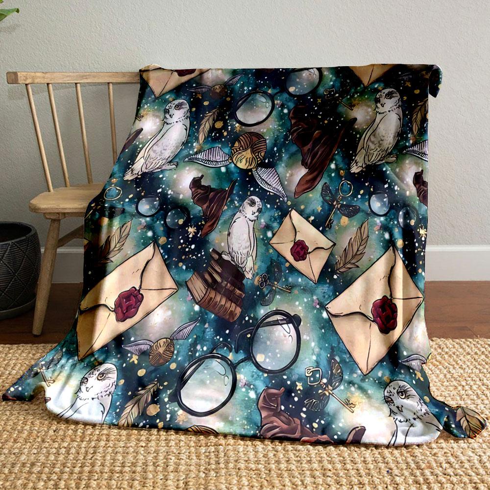 

Owl Magic Letter Blanket bedroom Blanket for Livingroom Couch lunch break Soft throw for Friend s festival Gift 80cm x 120cm