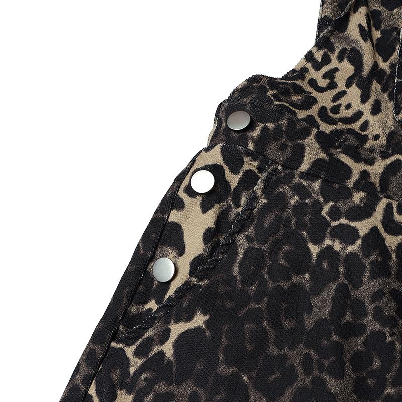 ZANZEA Women Casual Leopard Print Loose Sleeveless Straps Overalls Jumpsuits