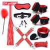 Bdsm 10 Speeds Vibrator Bondage Set Metal Sex Toys for Women Men Handcuffs Sex Nipple Clamps Whip Spanking Rope