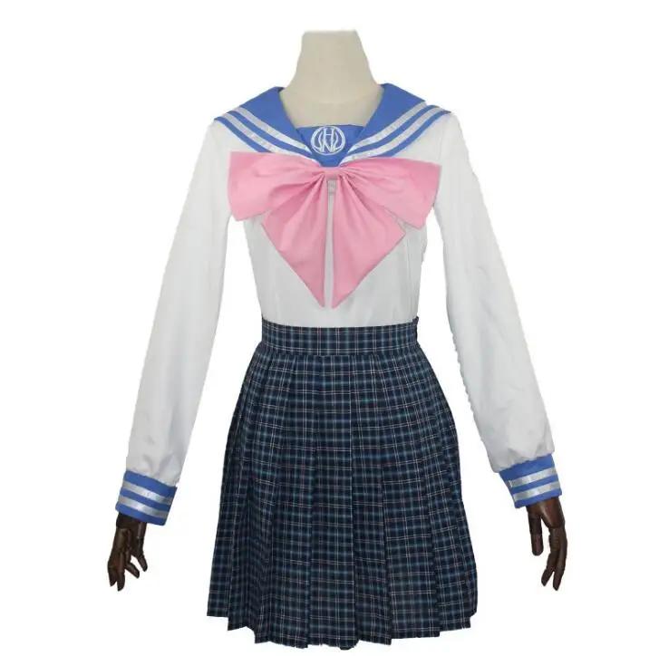Anime Danganronpa Maizono Sayaka Robes Uniforme Perruque Ensemble Costume Cosplay L white