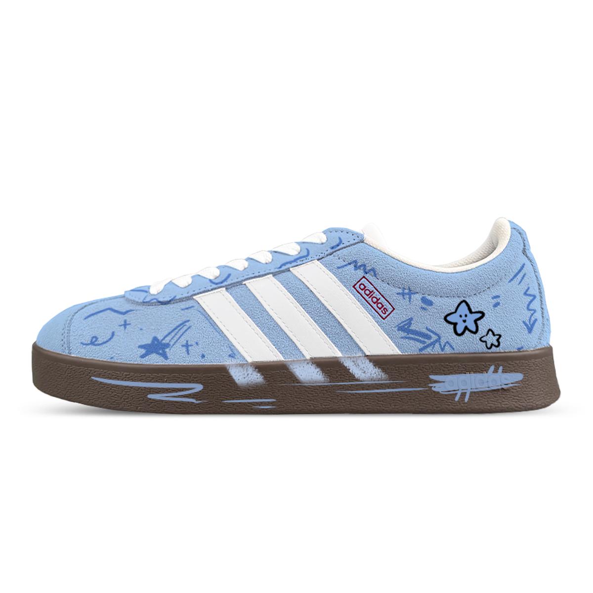 

Adidas VL COURT 2.0 Low top Skateboard Shoes Unisex White Blue HQ1802(Team47-ad) 36⅔