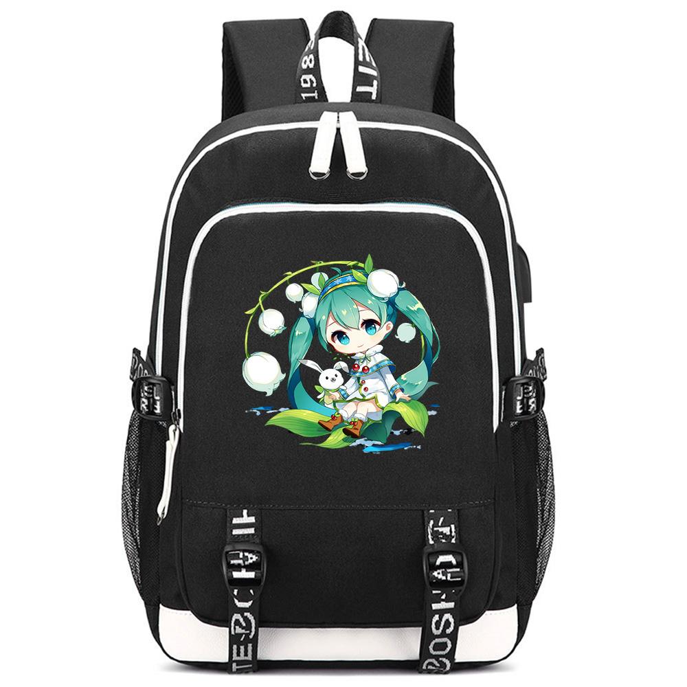 Cute Cartoon Hatsune Miku Printed Backpack Large Capacity Bookbag Student Boy Girl School Bag Outdoor Large Capacity Waterproof Laptop Travel Bag Gift