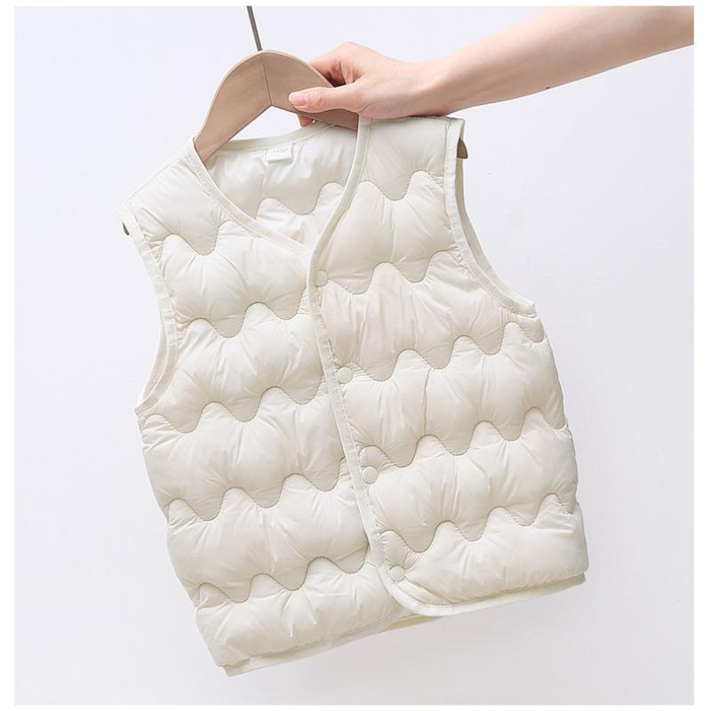 Vesta Termică pentru Copii Jachetă Fără Mâneci din Nailon Ușor, Căptușită cu Bumbac, pentru Interior/Exterior, Cardigan pentru Copil Mic, Culoare Simplă, Piesă de Stratificare Toamnă-Iarnă, Ușor de Purtat