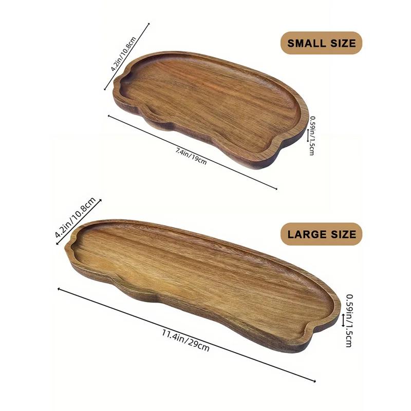 Vassoio in legno in stile giapponese per tè e caffè, frutta, dessert, caramelle, pane, snack, torte, cibo, vassoi, stoviglie