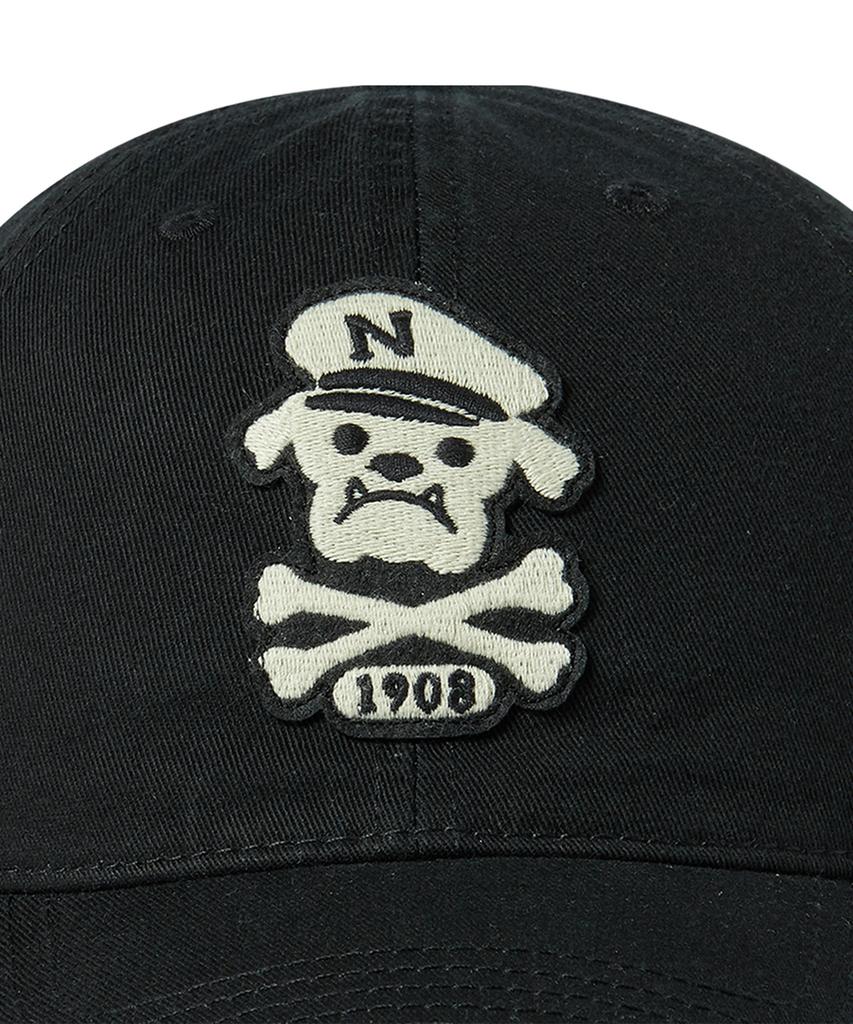 BEYOND CLOSET [Collection Line] Military Skulldog Patch Washed Cap Black