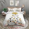 Cute Cats In Bathtub Bedding Set White Cartoon Cat Pattern With Duvet Cover & Pillowcases For Bedroom