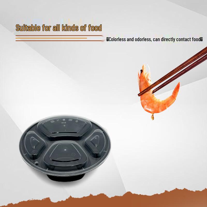 Disposable Round 4-Compartment Takeaway Boxes