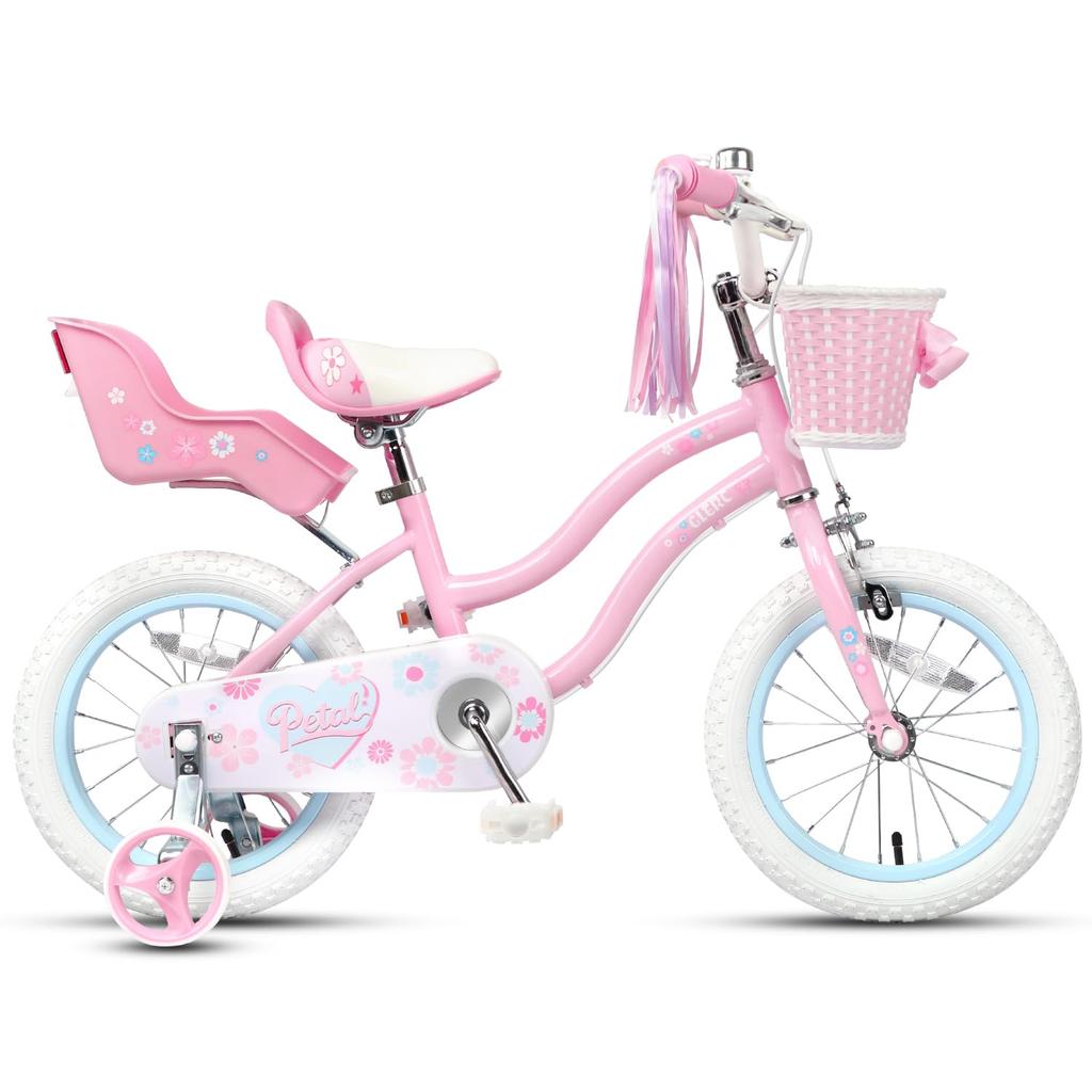 [GLERC] PETAL Children's Bicycle - Cute ToddlerElementary School Girl's Bike for Ages 2, 3, 4, 5 - Princess Style - Adjustable Height Soft Saddle 