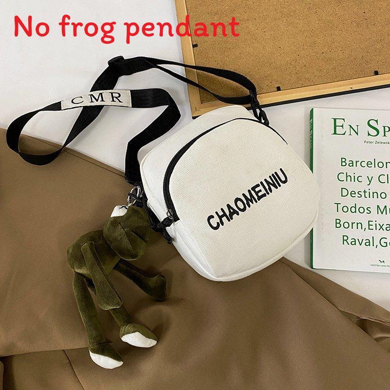 Canvas Small Circle Bag With Zipper Closure For Casual Daily Use Womens Fashion