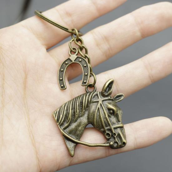Horse Head Keychain Smooth Touch Key Holder Backpacks Wallets Key Chain Decorative Pendant Key Accessory