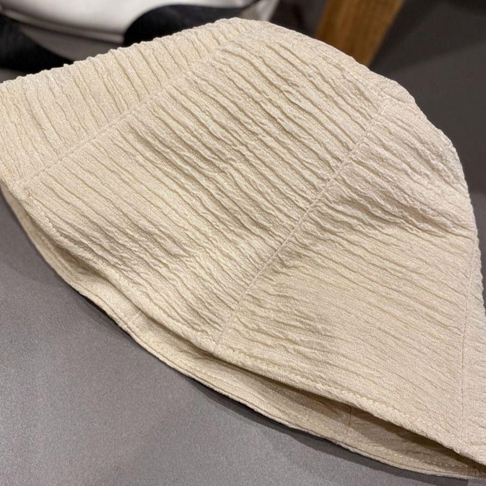 Casual Solid Color Bucket Hat Chiffon Fabric Thin Style Sun Protection Hat Sun Protection Fisherman Hat Summer