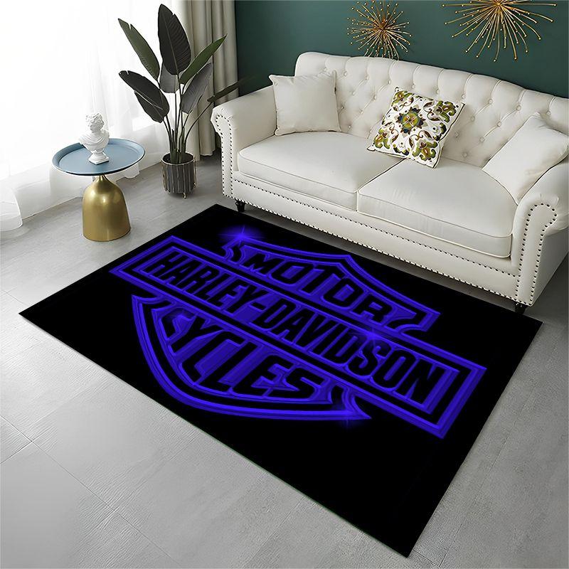 Retro H-Harleys Racing Moto Rutschfester Teppich für Wohnzimmer, Schlafzimmer, Spielzimmer, Weiche Teppichbodenmatte Heimdeko Teppich Kinderzimmer