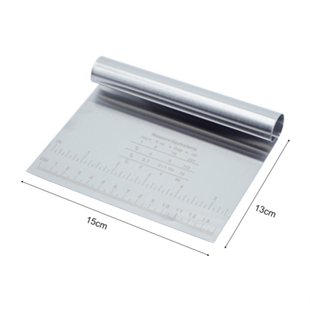 1pc Stainless Steel Scraper Cake Scraper With Scale Dough Scraper Household Diy Cake Baking Sugar Scraper Kitchen Supplies