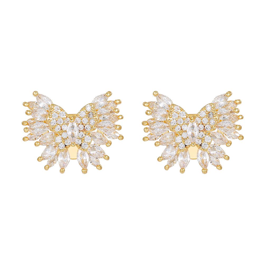 Zirconia Butterfly Rhinestone Buckle Earphone Clip - Multi-Functional, High-End Accessory.