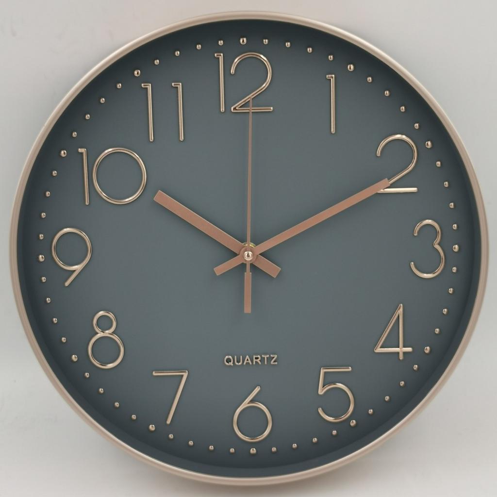 12 Inch 30CM Silent Wall Clock, Fashionable Home Living Room 3D Digital Minimalist Clock