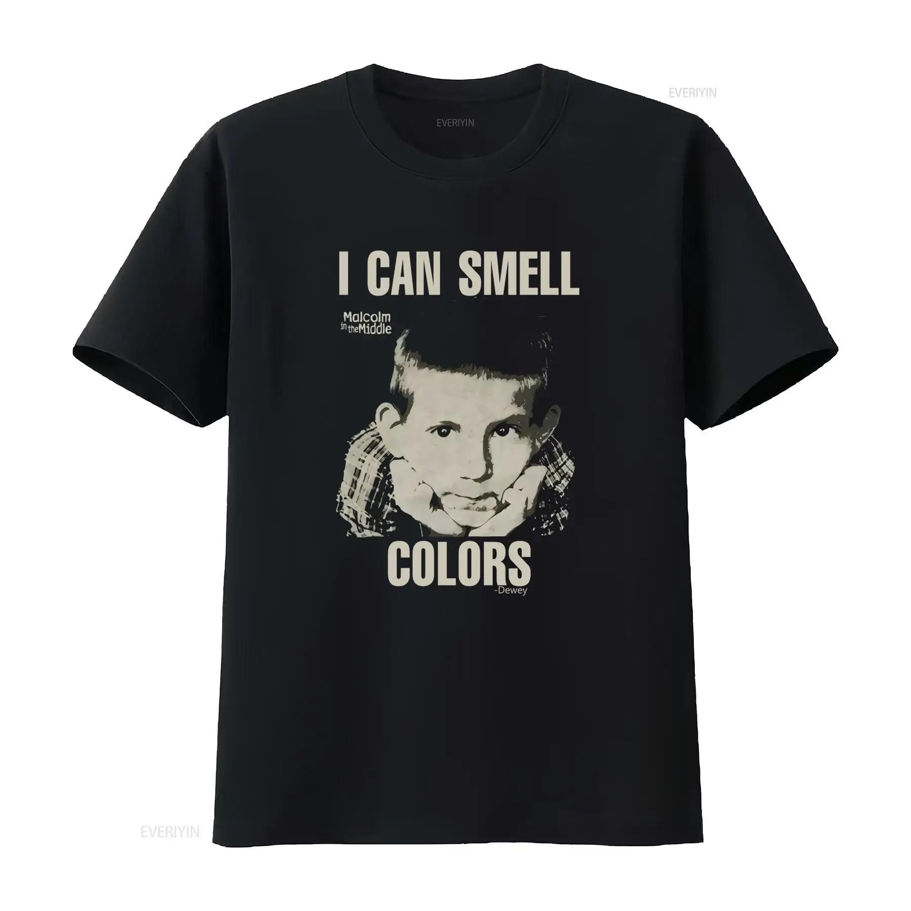 Malcolm In The Middle Dewey 2000S Tv Shows Movie T shirt I Can Smell Colors Print vintage Washed Soft streetwear Versatile -... S разноцветный