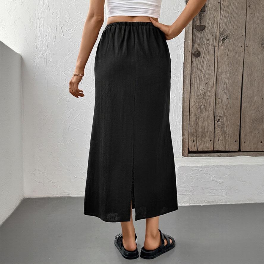 YYFS Women's Solid Color Print Casual Summer Spring Skirts