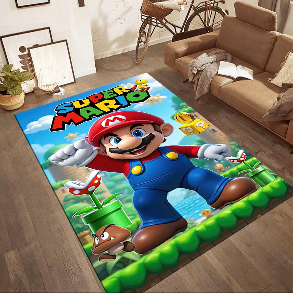 Super Mario Party Fun Square rugs are a great choice for living rooms, bedrooms, home décor, and as gifts.