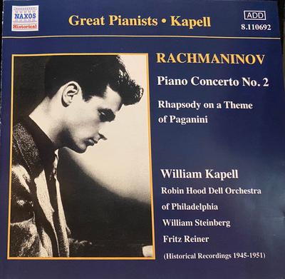 CD WILLIAM KAPELL, SERGEI WASILIEWICZ  - Kapell: Rachmaninow  81106922 Naxos 2002 Europa ObiClassical Używany