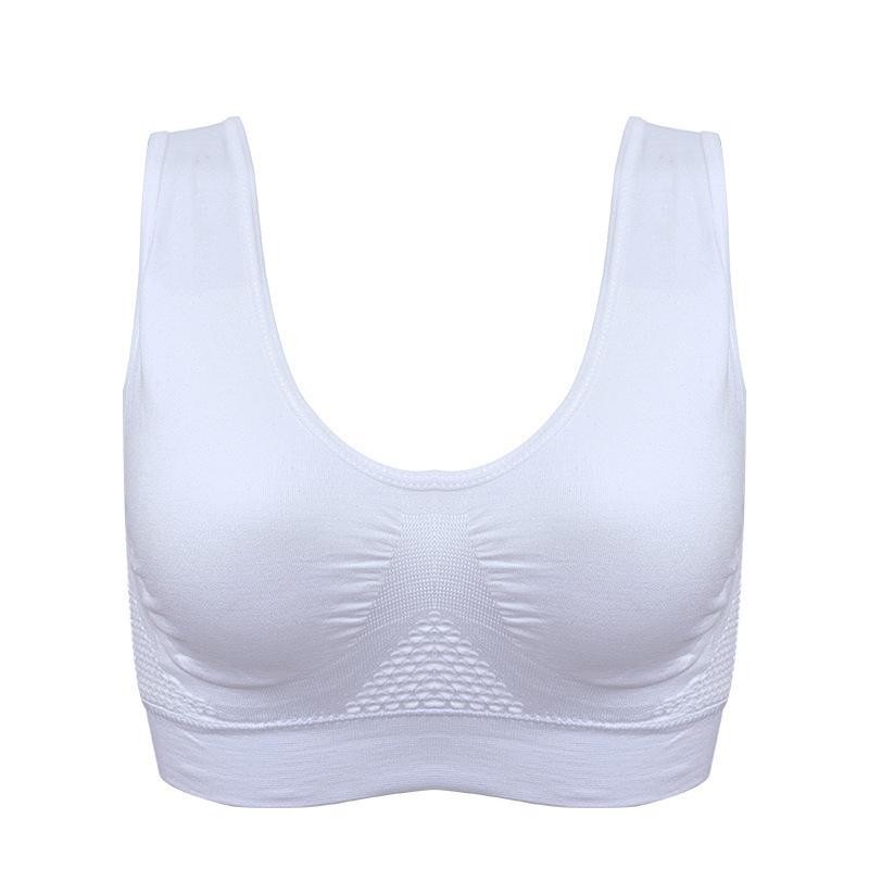 Спортивный бюстгальтер большого размера с полой сеткой дышащий для занятий йогой бега фитнеса для студентов для девочек нижнее белье женский бюстгальтер S белый 1929₽