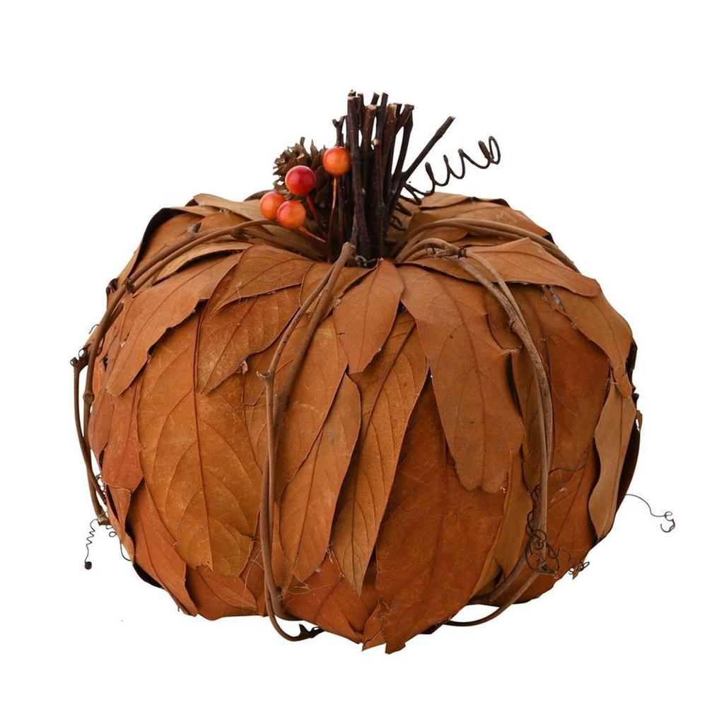 Country Living Natural Leaves Pumpkin 16cm X 22cm