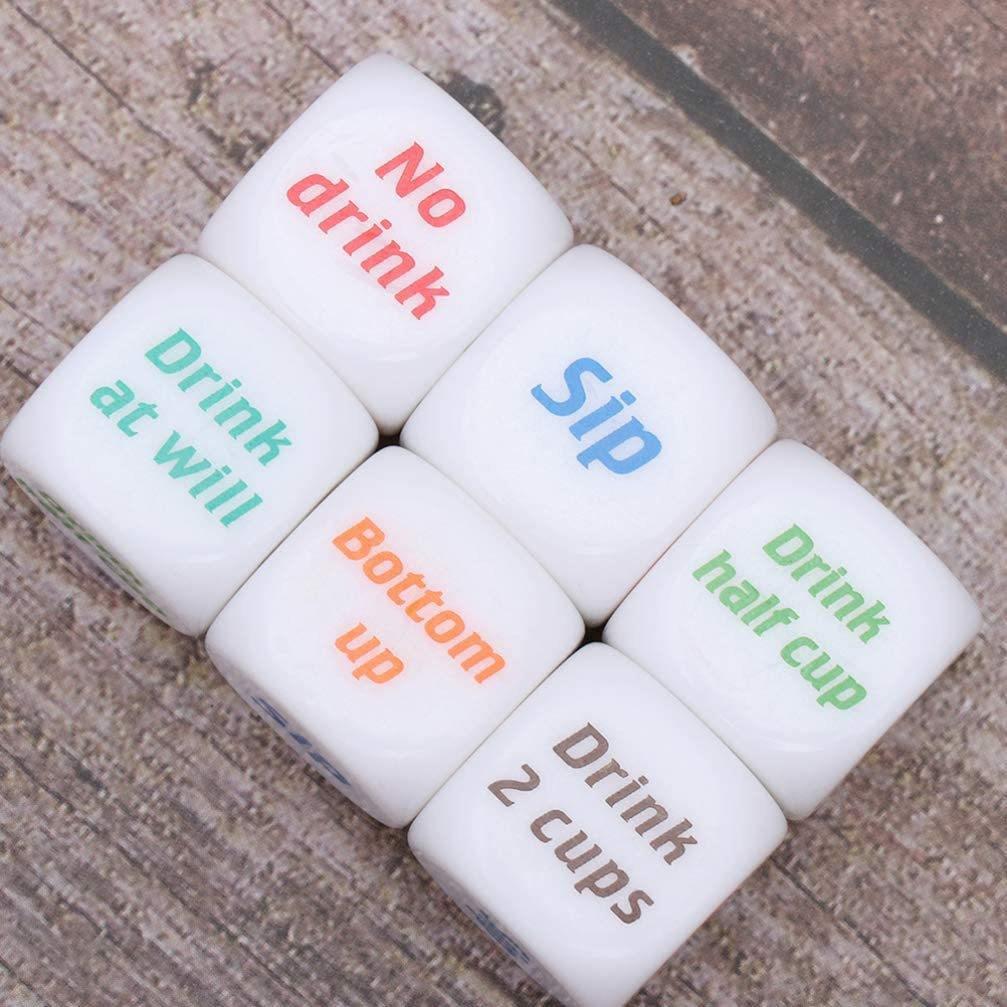 2Pcs English Drinking Game Dice Party Bar Party Entertainment Supplies