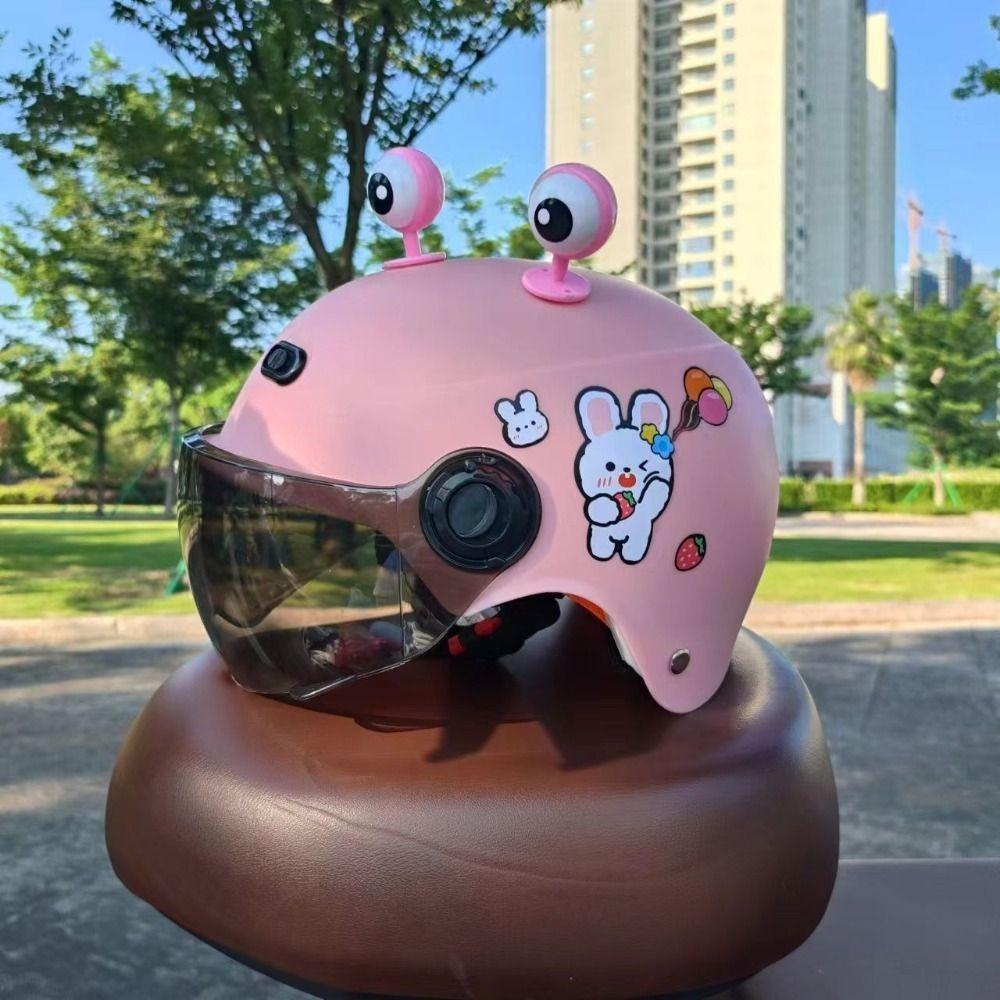 New Cartoon Children s Helmet Swinging Frog Eyes Breathable Bicycle Helmet Tiger Pattern Adjustable Safety Helmet Boys and Girls