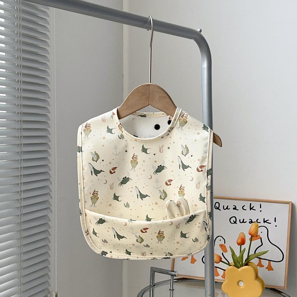 Wodoodporne śliniaki dla niemowląt klasy A - PU odporne na plamy z dużą kieszenią dla chłopców i dziewczynek