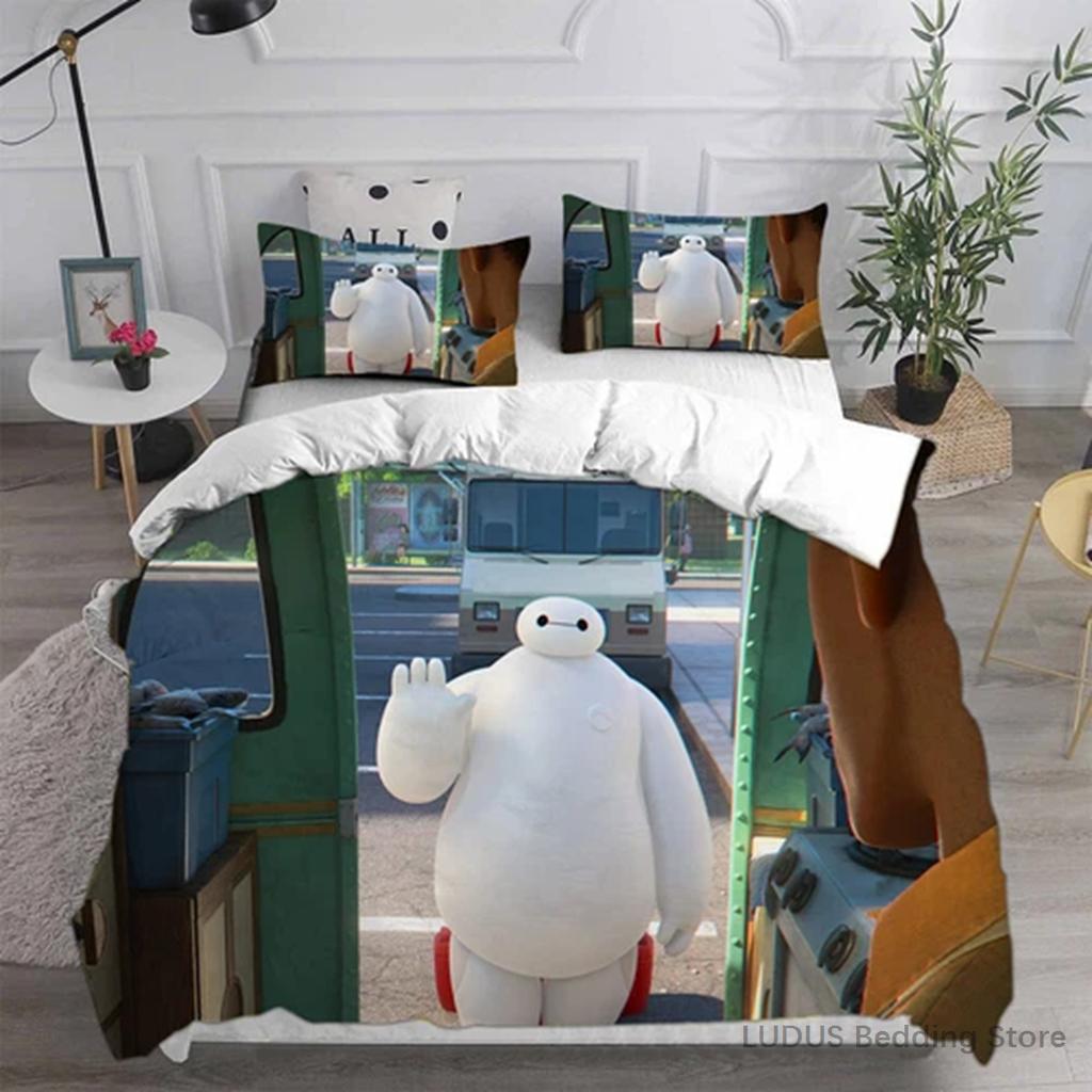 Big Hero 6 Baymax Bedding Set Kawaii Anime Duvet Cover With Pillow Shams Queen Full Twin Size Quilt Cover Home Decor