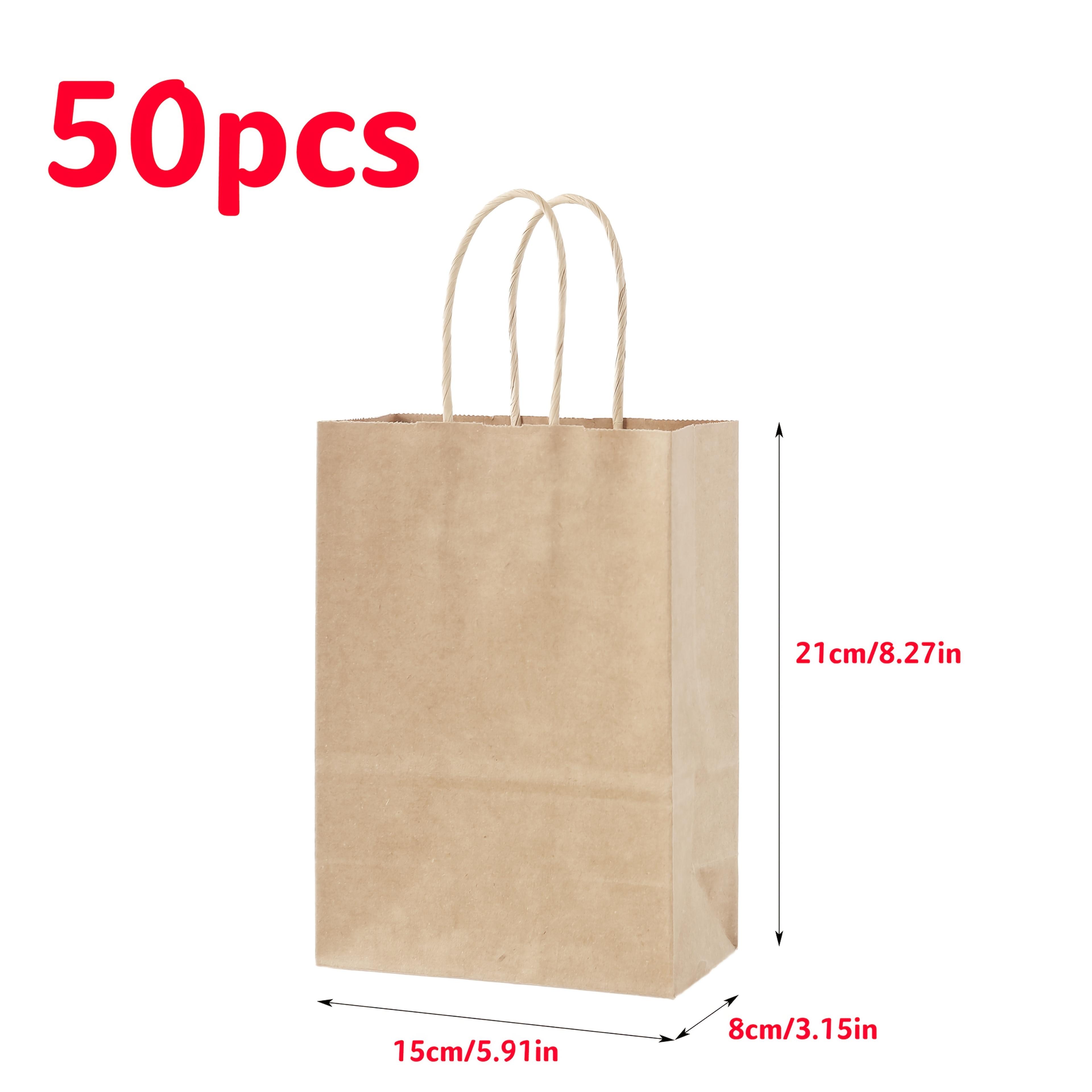 

50 шт. Коричневые крафт-бумажные пакеты - крафт-бумажный пакет для покупок, упаковка для выноса выпечки и молочного чая, подарочный пакет на праздник середины осени 50pcs