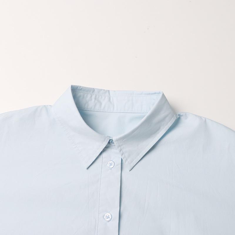 2025 Spring Commuter Style Women's Loose Irregular Solid Color Straight Shirt