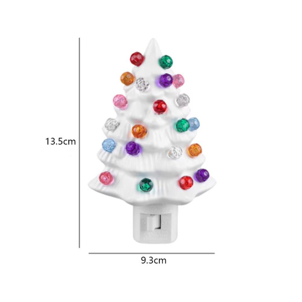 US Plug Christmas Tree Night Light Resin Bedside Lamp Christmas Mood Light  Study