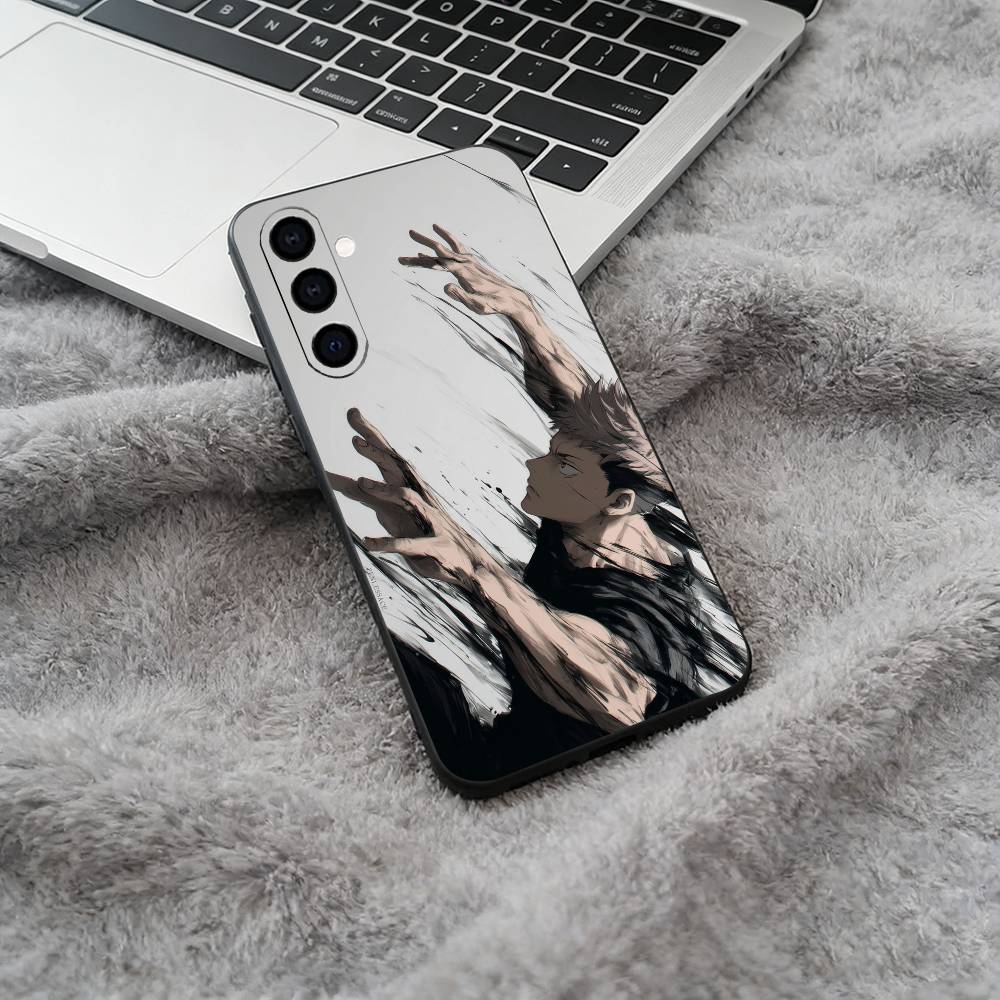 Anime main characters-Yuji Itadori Black Soft Silicone Phone Case for Samsung Galaxy A73, A71, A72, A70, A53, A52, A51