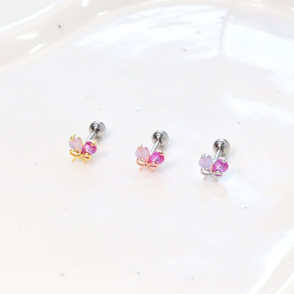 Dieuamour Ribbon Heart Surgical Piercing 3 Colors
