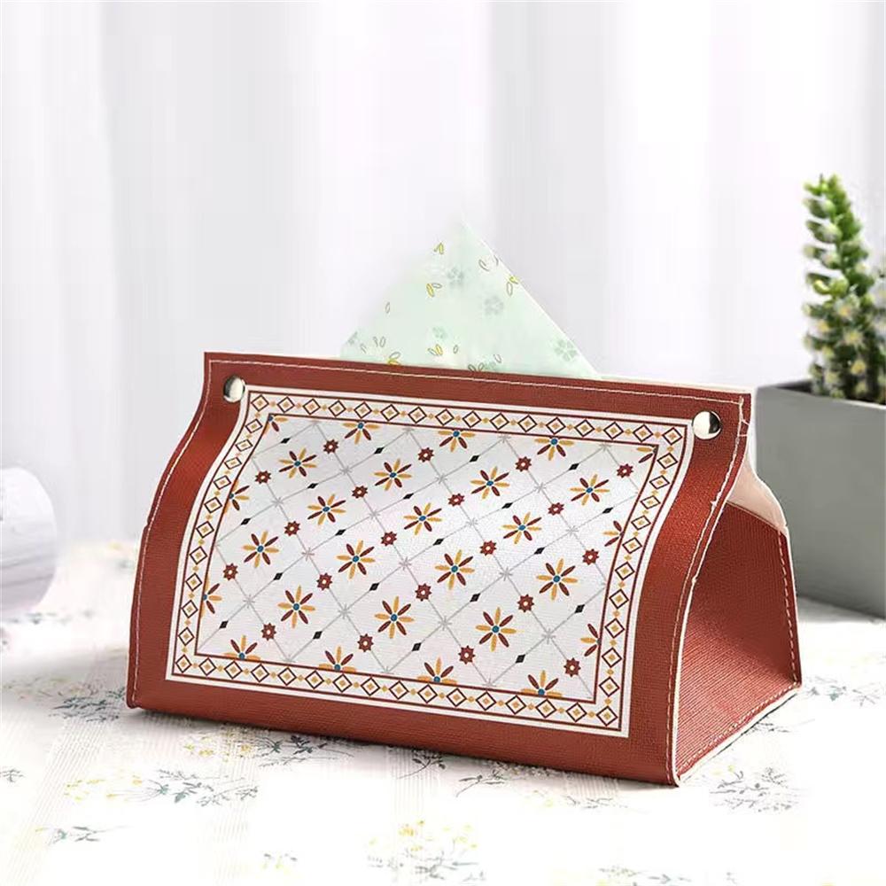 Black Leather Tissue Box Napkin Holder Car Tissue Box Home Living Room Holder Case Storage Hotel Household Home Storage