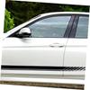 OSALADI 1 Set Side Skirt Sticker Protector Styling for Car Exterior Decoration Side Stripe Graphic Car Sticker PVC Black 2pcs