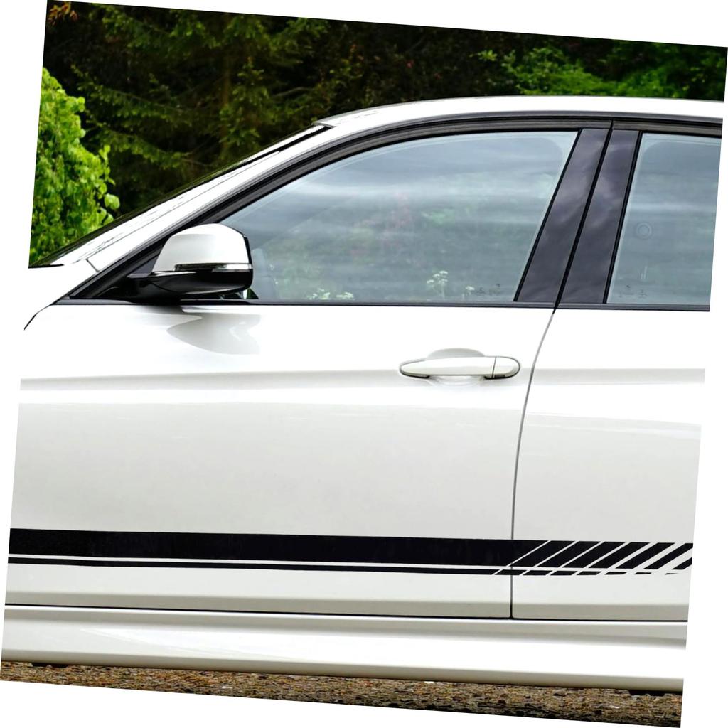 OSALADI 1 Set Side Skirt Sticker Protector Styling for Car Exterior Decoration Side Stripe Graphic Car Sticker PVC Black 2pcs