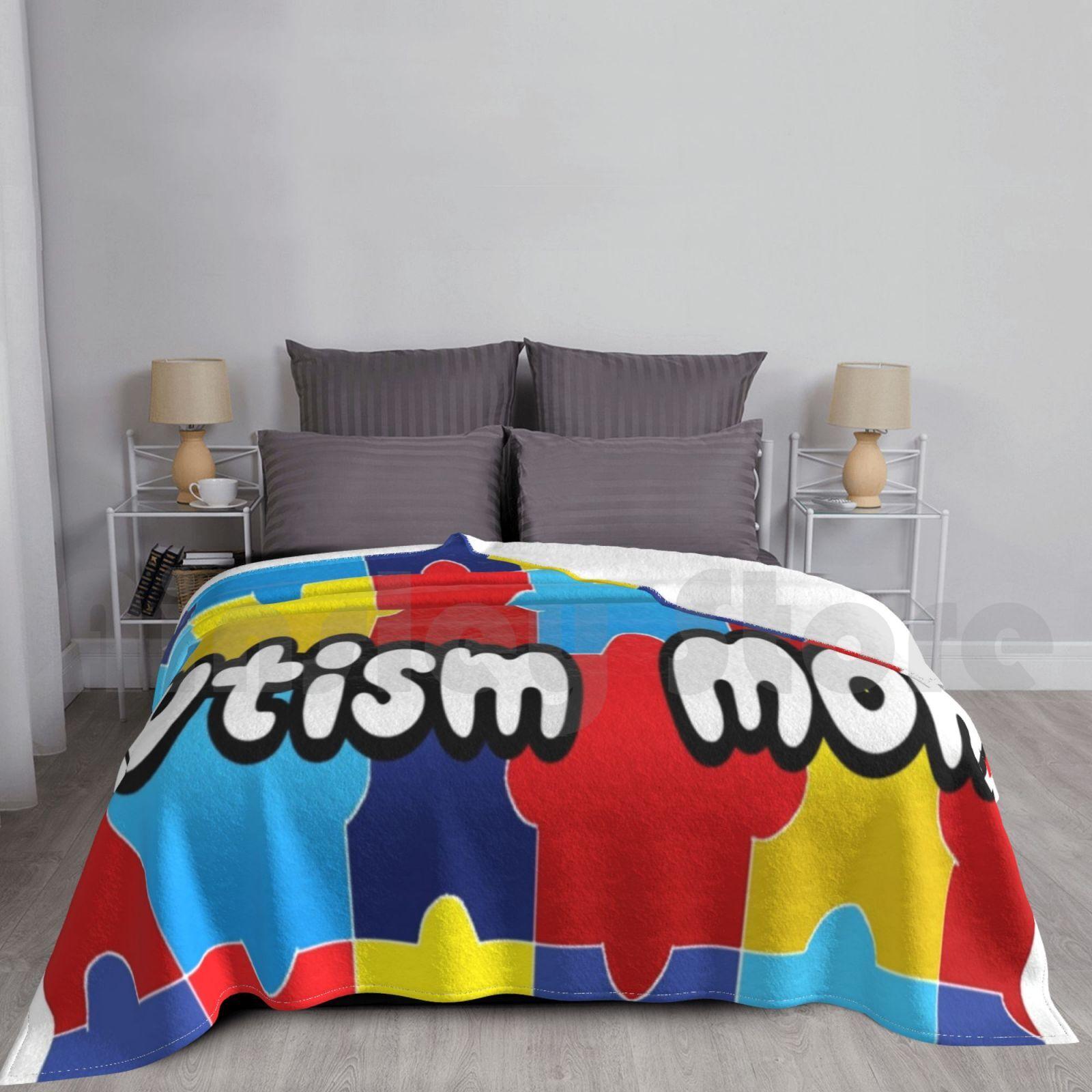 Autism Mom Blanket For Sofa Bed Travel Autism Autismsupport Autism Parent Autism Mom Size: 75*100cm, Weight: 230 GSM