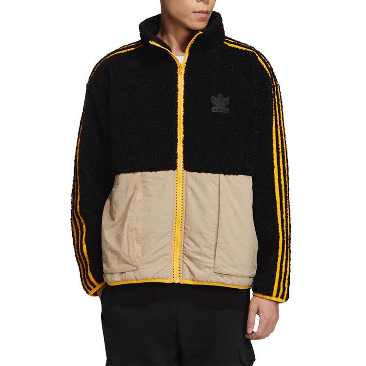adidas Trefoil Sherpa Jacket Casual Thickened Fleece Outerwear GT7295