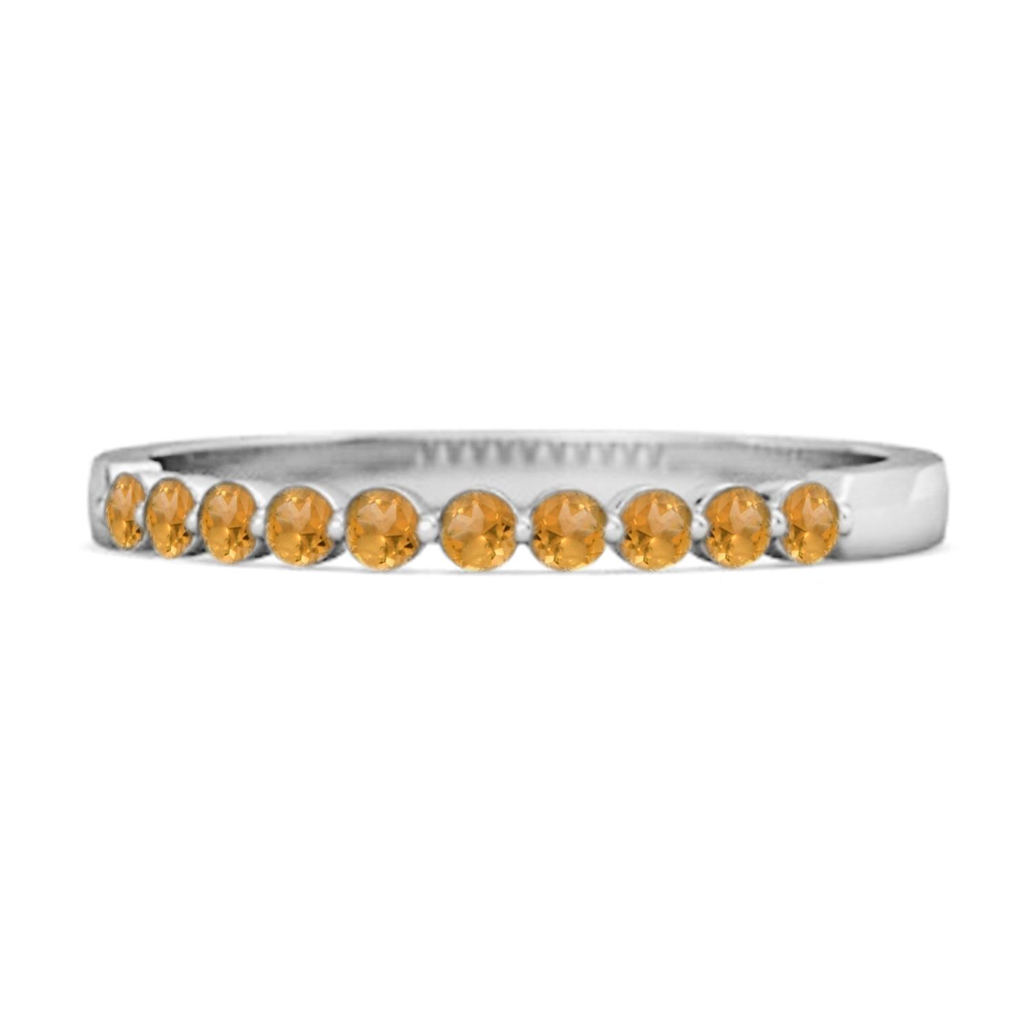Citrine Half Eternity Design Band Ring- 925 Sterling Silver 11.5 белый