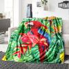 Tropical Parrot Print Flannel Blanket High Quality Warm Comfortable Cover for All Seasons Perfect for Gifts Home Decor