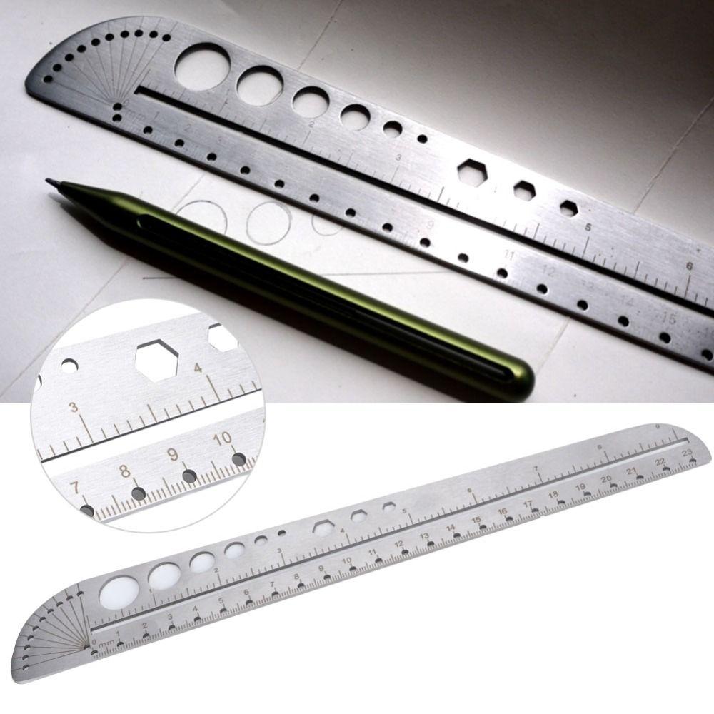 Multifunctional Protractor with Imperial/Metric Scales Measuring Tool  Office Supplies