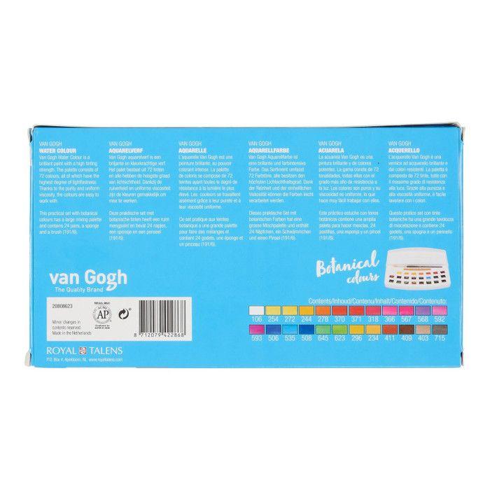 Box of 24 Pans - Watercolor Paint - Botanical Colors - Van Gogh