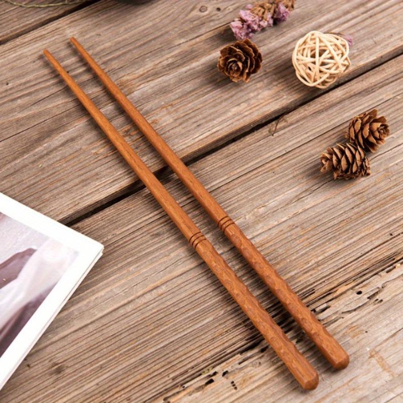 5 Pairs Japanese Hand-carved Tortoise-shell Line Chopsticks Solid Wood Pointed Chopsticks Tableware Non-slip Wooden Chopsticks