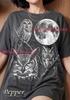 Owls Full Moon Birds Of Prey Nocturnal Nature Comfort Colors® Tshirt, Wildlife Bird Watcher Night Woods Animal Lover Vintage Bootleg Tee