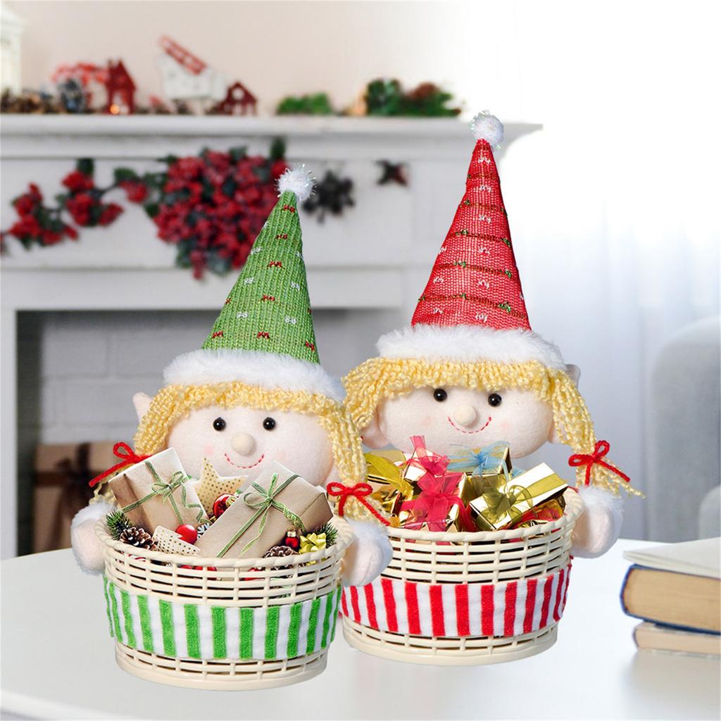 Christmas Candy Basket, Christmas Eve Counter Decoration, Candy Box Decoration, Gifts, Elderly Desktop Decoration, Candy Jar