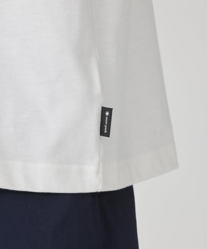 Snow Peak New Standard Back Printed Logo Short Off Size L T-Shirt NSD-TS-25AU004, Sleeve, Men's/Women's, White,