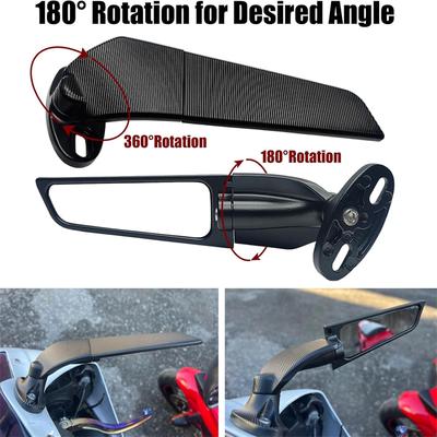 Espelho retrovisor para motocicleta Suzuki GSXR 600, 750, 1000, GSX1300R, GSX650F, GSX-R, modificado, com asa de vento, ajustável e giratório
