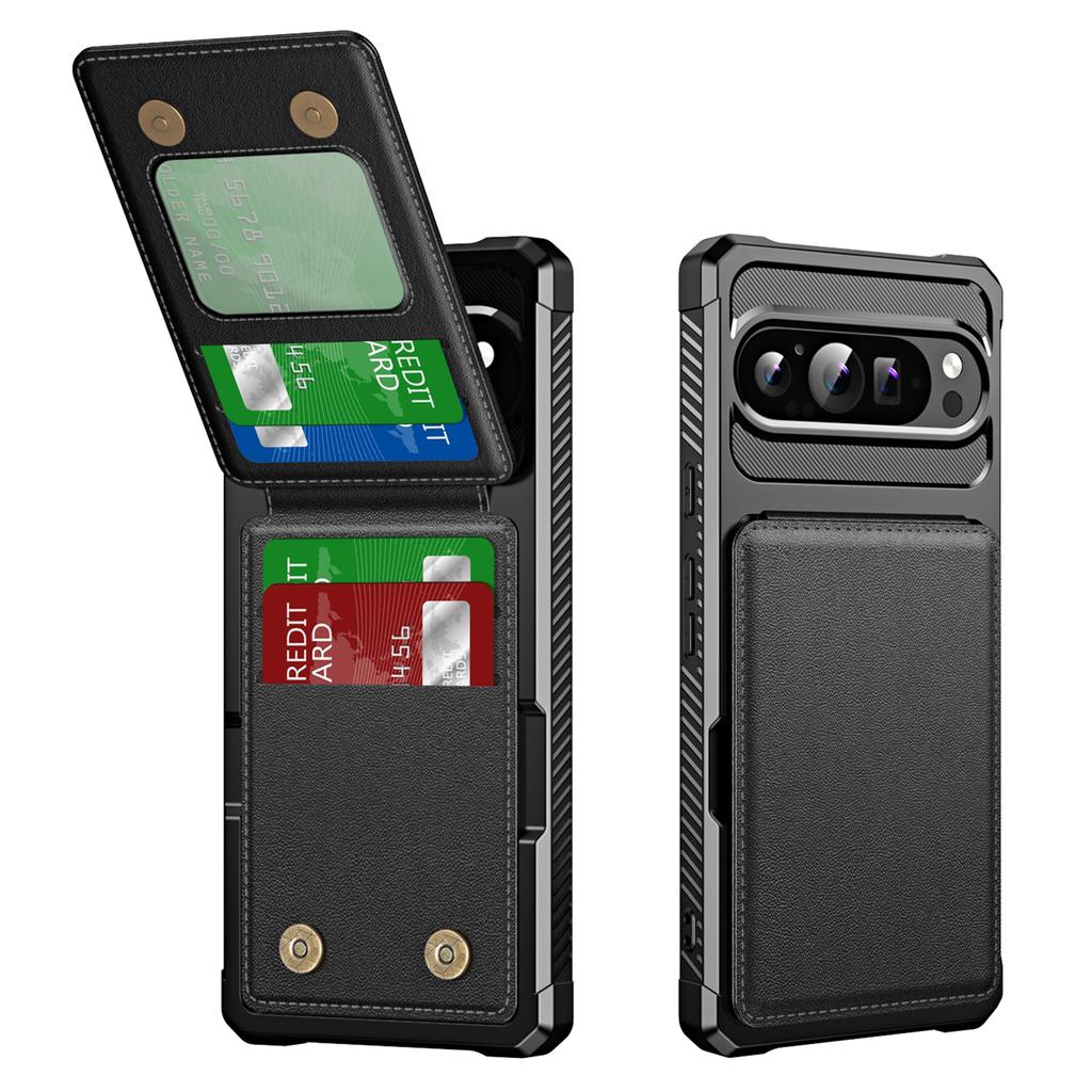 ZM11 For Google Pixel 9 Pro/9 Case Card Slot Kickstand PU+TPU Phone Cover